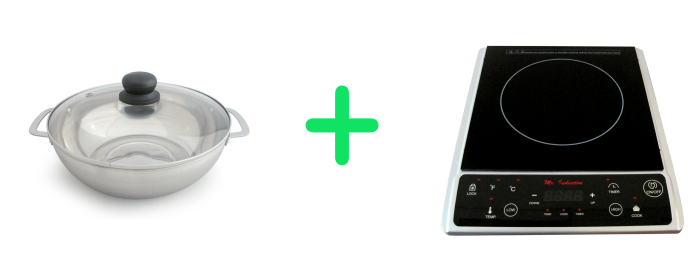 1300W Induction in Silver (Countertop) + Pot Combo