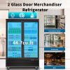 ORIKOOL Glass Door Merchandiser Refrigerator 44.7 Cu.ft Swing Door Commercial Display Refrigerators Merchandising Refrigeration