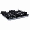 Gas Cooktop 24 inch Black Tempered Glass 4 Burners Built-in Hob NG/LPG Convertible