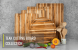 Rectangular Real Teak Wood Cutting Board With Juice Groove 22 INCH, Pack of 4 Pieces