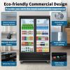 ORIKOOL Glass Door Merchandiser Refrigerator 44.7 Cu.ft Swing Door Commercial Display Refrigerators Merchandising Refrigeration
